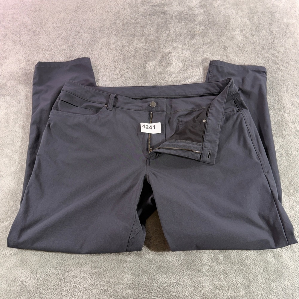 Lululemon Commission Pant Men 38 Gray Slim Fit Warpstreme Trousers LM5704S